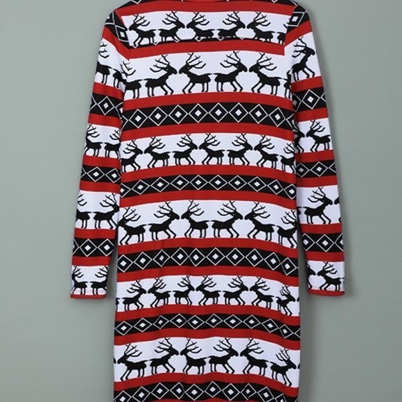 Red Christmas Element Print Long Cardigan - Picture 4 of 11